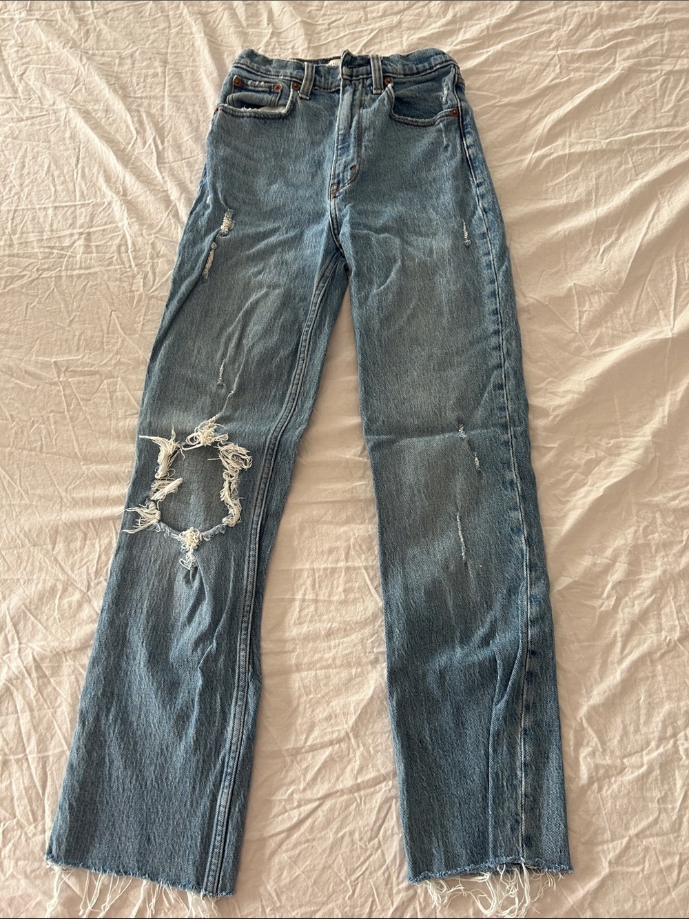 Abercrombie & Fitch Light Blue Straight-Leg Jeans - Picture 3 of 3